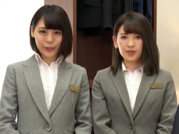 スーツの採寸時にフェラチオごっくんのサービスをしてくれる紳士服売り場の店員ｗ美少女OLフェ...