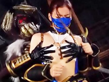 怪人から中出し陵辱されちゃった巨乳の形が綺麗なくノ一巨乳お姉さんコスプレ中出しの無料ポルノ動画