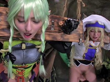 美少女エルフと女神官がゴブリン達に犯されるアナル＆マ●コ2穴中出しファックコスプレ中出し3Pアナルのエロ動画