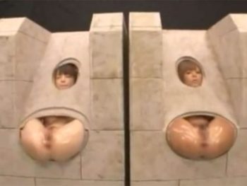 壁に埋め込まれてしまった美女コンビが肉便器扱いで屈辱アクメ巨乳お姉さんアナルのアダルト動画