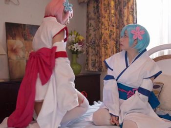 Re:エロから始める異世界性活で発情姉妹と3Pファック美少女コスプレ3P阿部乃みく麻里梨夏のエロ動画