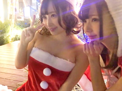 エロい先輩に触発されてハメ撮りしだすクリスマスにナンパしたサンタガール素人美少女顔射のアダルトエロ動画