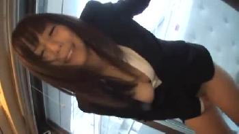 エロ可愛いOLさんがスーツを着たままおっぱい丸出しで着衣ハメ！巨乳お姉さんのアダルト動画